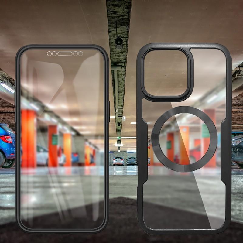 Screen Full Coverage Silicone Case, Ultra-Thin Transparent Magnetic Charging, Anti-Fingerprint Drop Proof Scratch Protection for iPhone