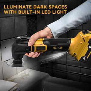 Cordless Oscillating Tool Compatible with Dewalt 20V Battery (NO Battery!!!),Portable Brushless-Motor Tool, 6 Variable Speed Multi-Tool for Scraping,Cutting Wood