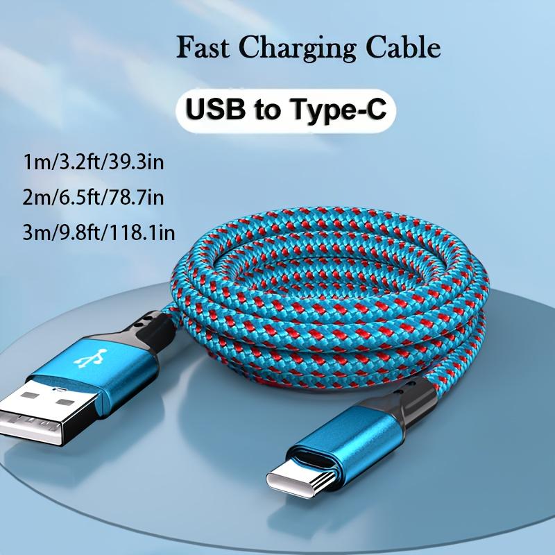High-Speed Nylon Braided Fast Charging Cable, Smooth Glossy Surface, Multiple Colors & Sizes, Compatible with Samsung, iPhone, Xiaomi, Vivo, Oppo