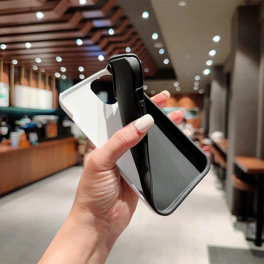 Vintage Fantasy Teal-Navy Horizontal Stripe 2-in-1 Glossy Film Silicone Phone Case - Multi-Model Shockproof Anti-Scratch TPU Cover for iPhone 17 Air E,16,15,14,13,12,11 Pro Max Plus & Samsung Galaxy S24 Plus,S25,S22+ Ultra FE Edge with Enhanced Protection