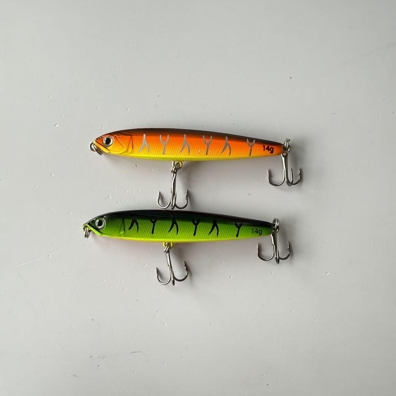 Big Brand Reproduction, Bestseller, 2pcs, Lure Minnow Submerged Lead Pencil Vibrating Far-Cast Imitation Artificial Lure with Sound Bead, Suitable for Freshwater and Saltwater Fishing, Fishing Accessories, Tackle, and Gear