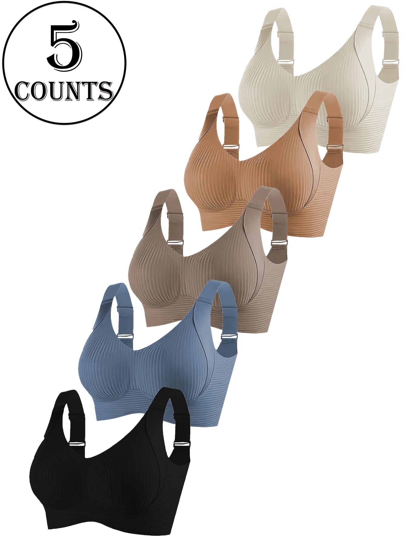 Women's Wireless Bralette Bra Set, Comfortable Breathable Soft Underwear, Daily Wear, All-Seasons, 3/4/5 Pieces, Women's Bras