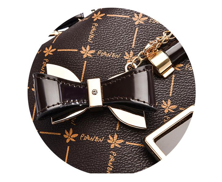 Light Gray Diamond Patterned Handbag, Black Leather Handle, Metal Square Buckle, Bow Decoration, Fashionable Commuter Women's Bag kelly Detachable Strap PU Baguette