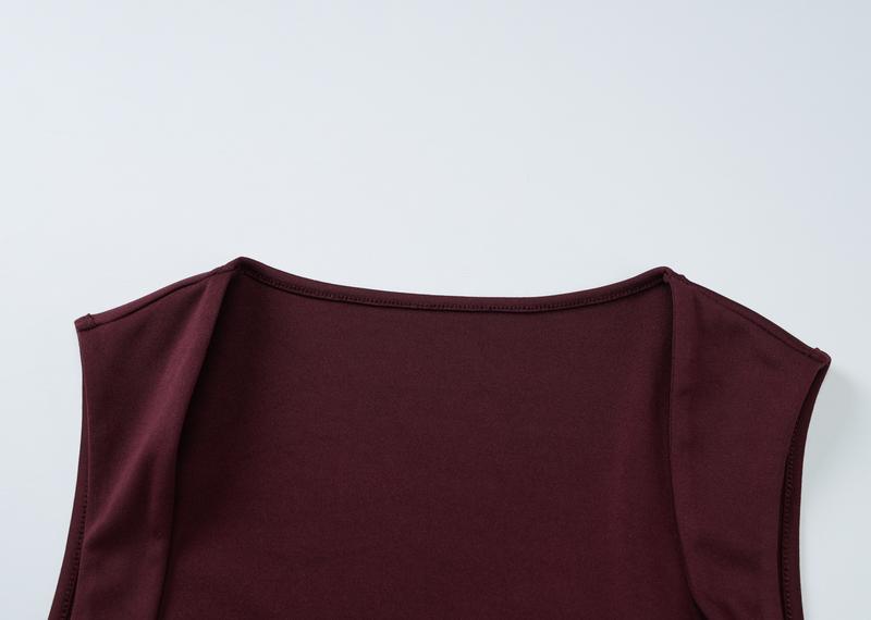 Women's Solid Color Square Neck Bodycon Tank Dress, Elegant Sleeveless Long Dress for Party Club Night Out Holiday Evening, Ladies Summer Clothes