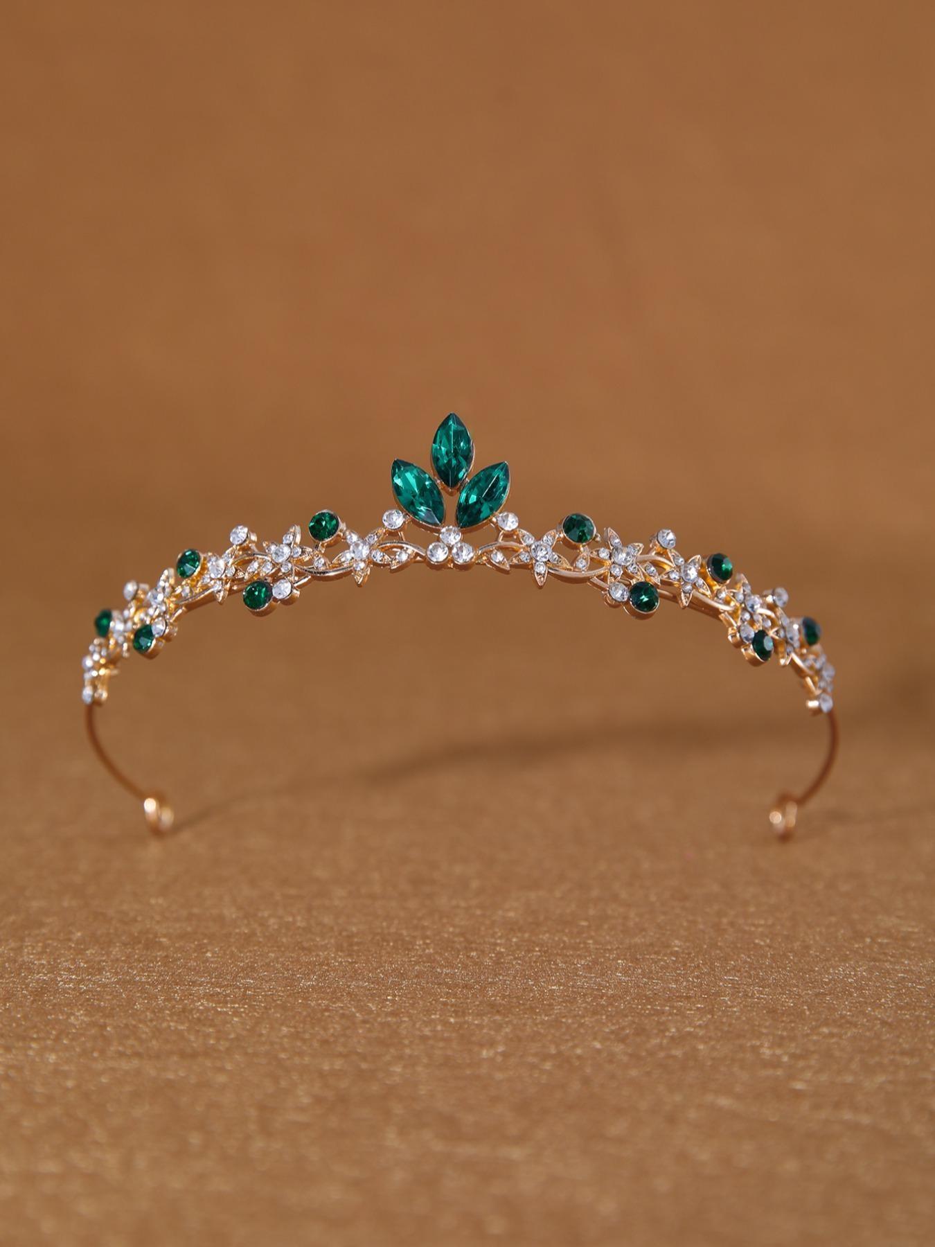 Colorful Crystal Bridal Crown, Multi-Color Rhinestone Wedding Headpiece, Elegant Princess Hair Accessory for Proms, Parties, Daily Wear