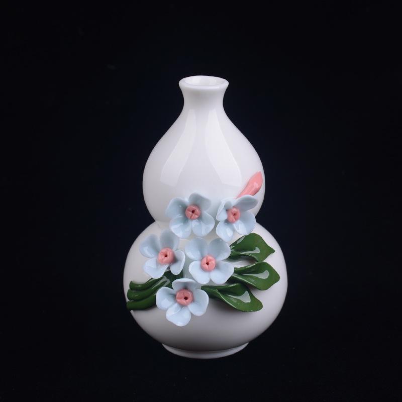 Handmade Ceramic Gourd-Shaped Vase, Gourd-Shaped Ceramic Flower Vessel, Creative Home Ceramic Decoration