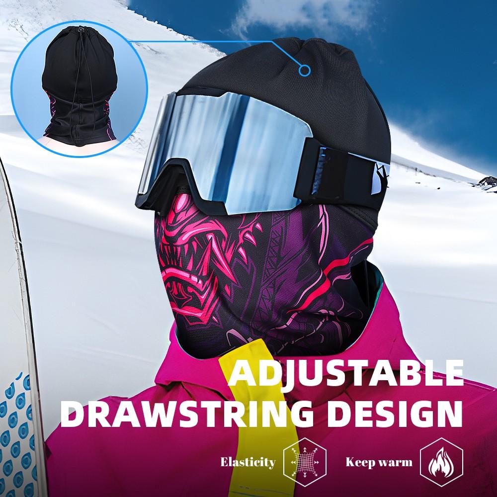 Winter Thickened Warm Head Cover, Multi-Function Face Mask Scarf Hat, Stylish Print Balaclava for Outdoor Sports Ice Fishing Cycling Hiking Skiing