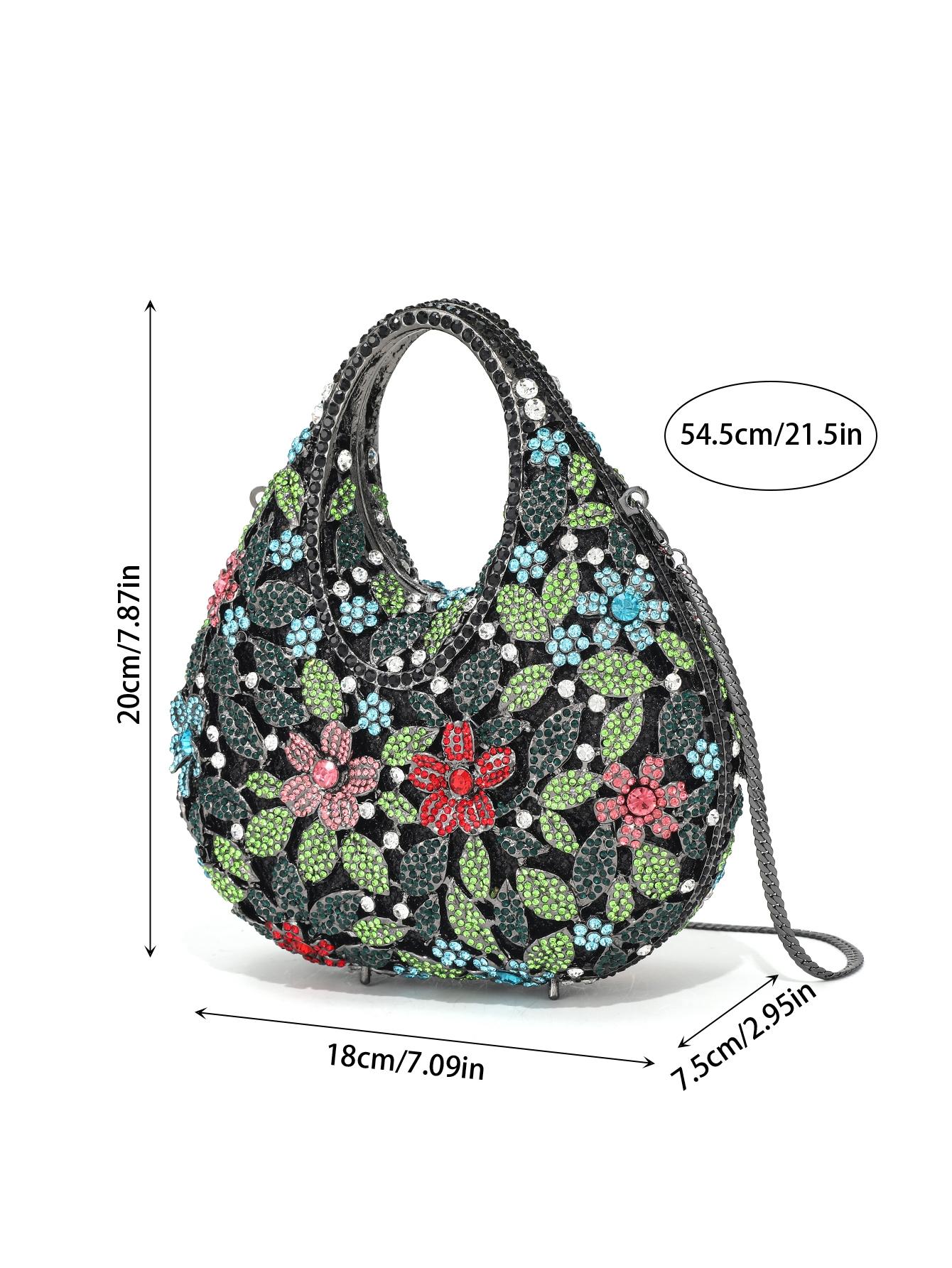 Elegant Crystal Evening Clutch, Handmade Metal Diamond Bag, Perfect for Weddings, Parties, Dinners, Luxurious Sparkling Design