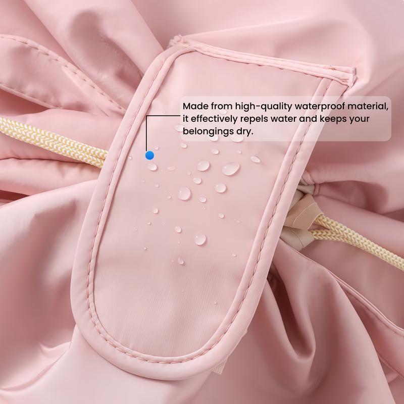 Drawstring Makeup Bag, Waterproof Large Capacity Cosmetic Organizer, Portable Travel Makeup Storage Bag for Women & Girls