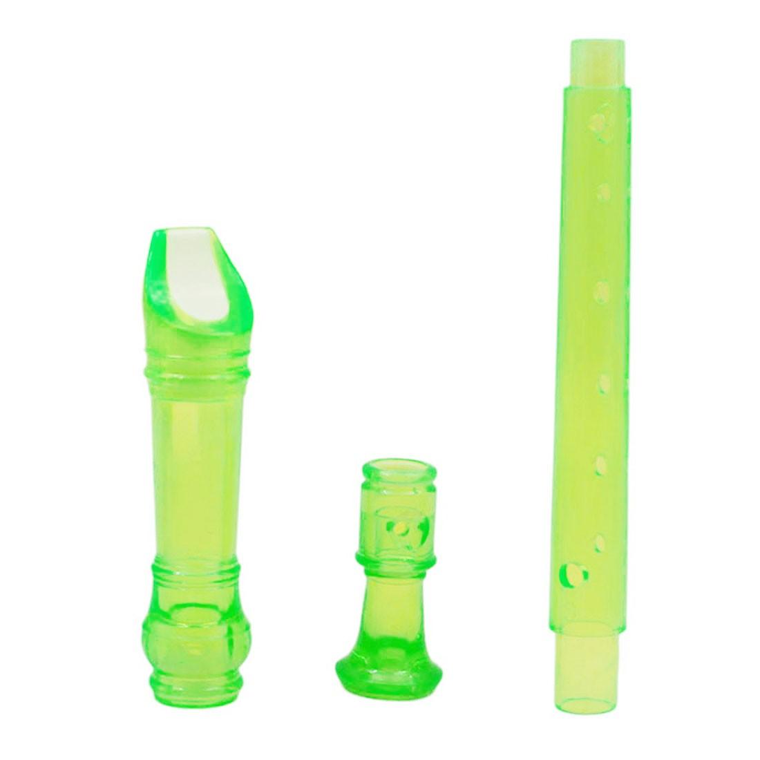 Transparent 8 Hole Recorder Flute Soprano C Key Easy Play Clear Plastic Wind Musical Instrument for Beginner Student Kids Practice School Music Teaching Classroom Daily Learning