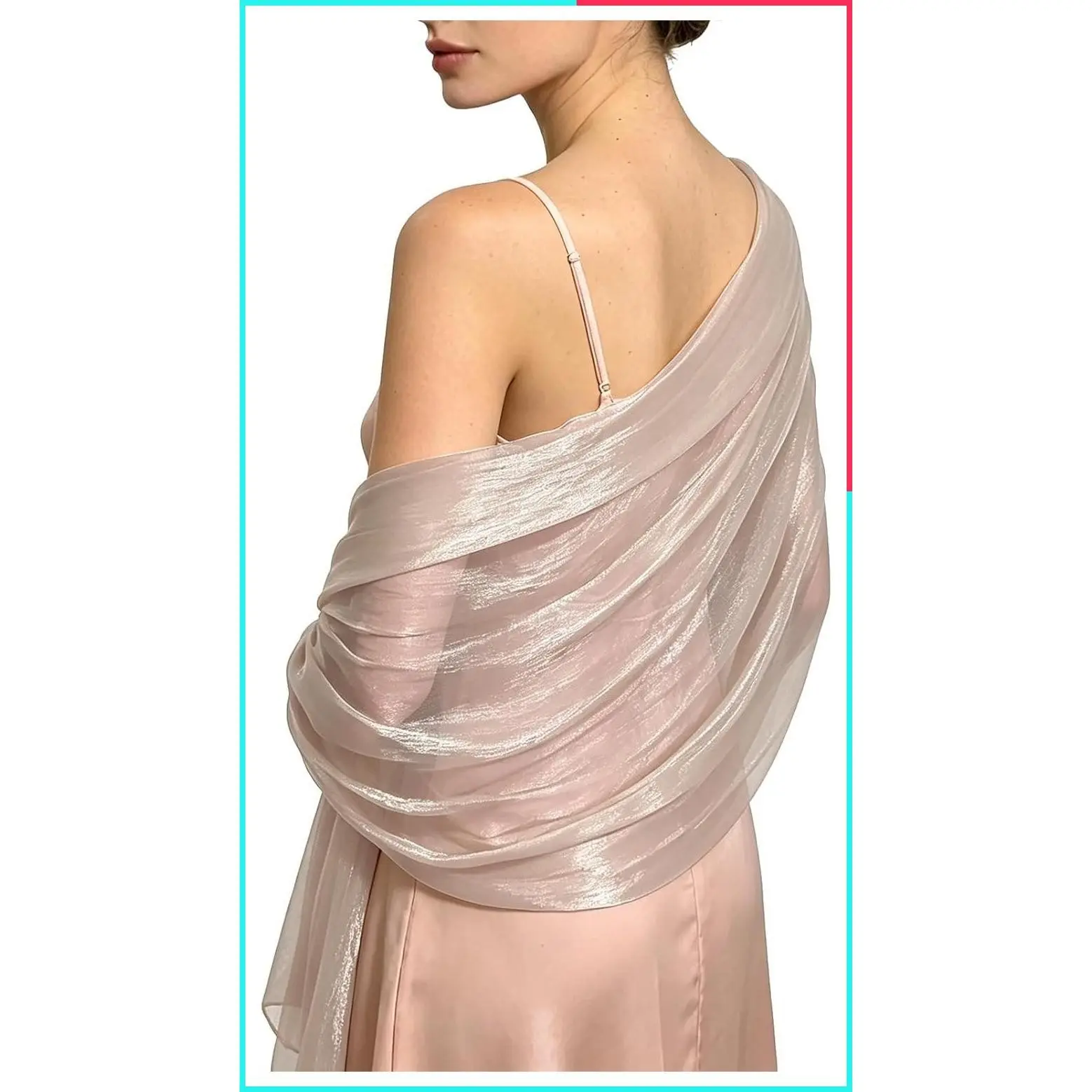 Sparkly Sheer Chiffon Shawl Wrap Scarf for Women Evening Dress Party Festival Wedding