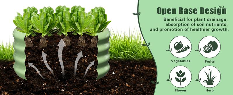 Lilypelle 3 Pcs 24x24x12in Round Galvanized Raised Garden Bed with Tomato Cages, Metal Planter Box for Planting Plants Vegetables Herbs Flowers