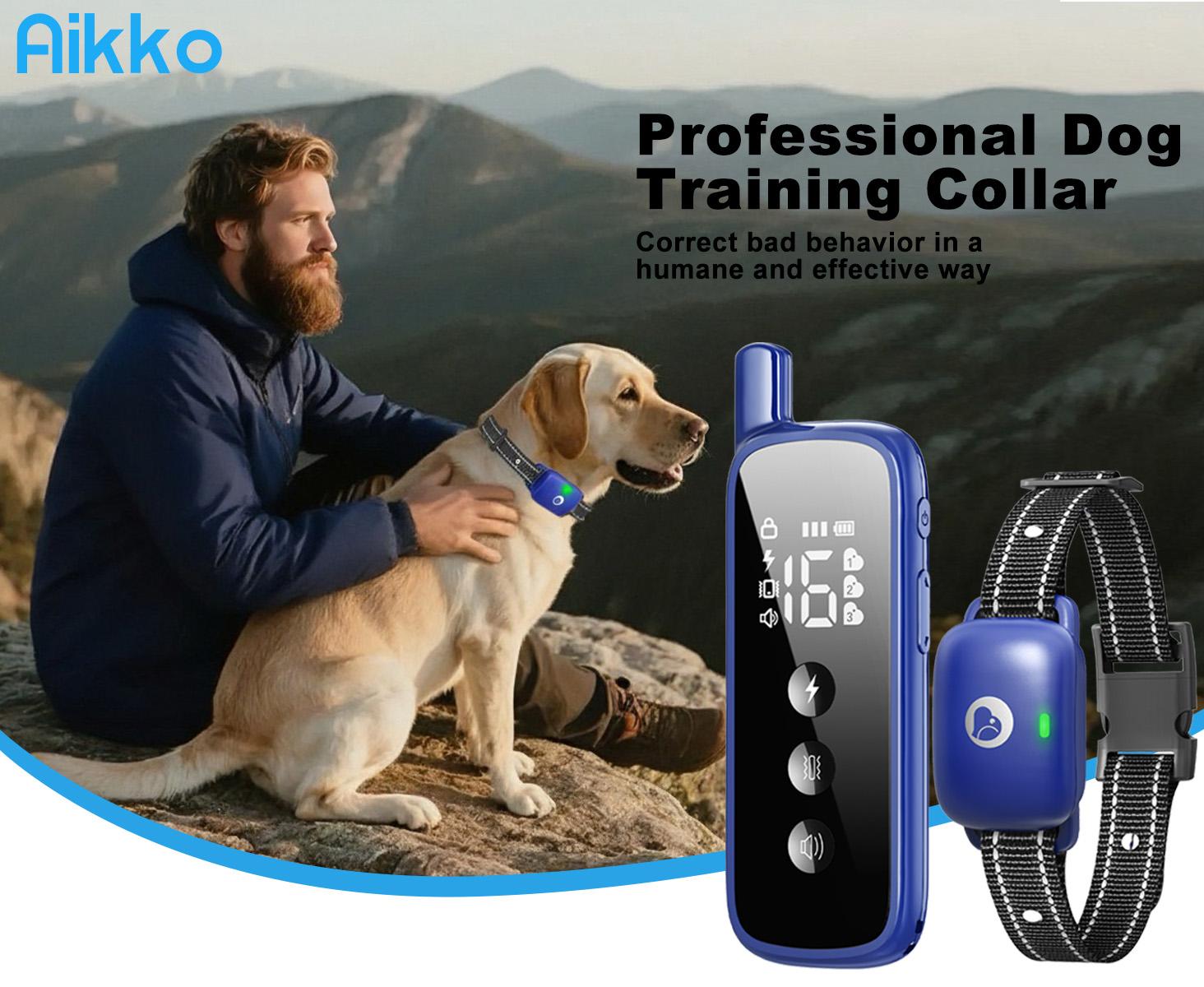 Dog Shock Collar Electric Training e-Collar, Training Collars, Anti-Barking Device with Remote, 3 Modes Beep Vibration Shock , Security Lock , IPx7 Waterproof, Up to 2600 Feet Range