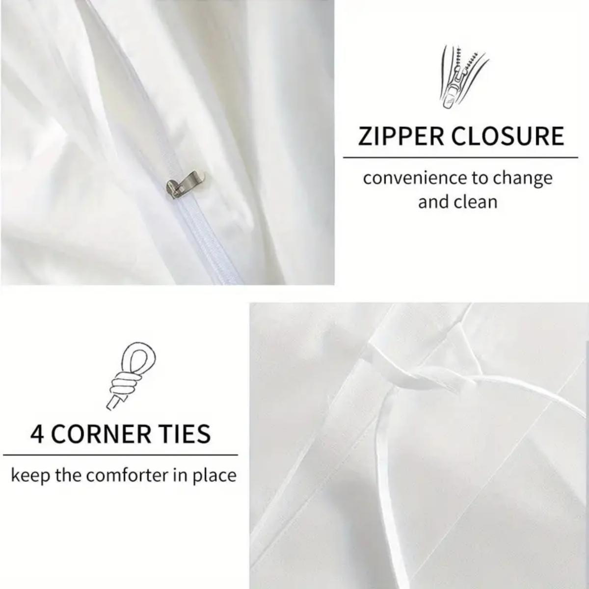 3-Piece Quilt Cover Set, Modern Style Houndstooth Border Pattern, Soft Breathable, Ideal for Bedroom Dorm Home Gifts