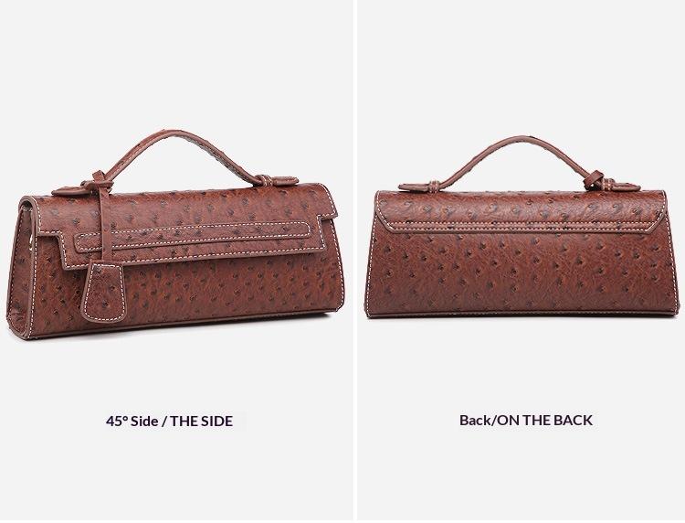 NOVEL Best-Selling New Arrival: Premium Ostrich-Print Handbag for Women, Luxury Niche Clutch, Unique Design, Retro Colors, Shoulder/Crossbody Bag, Elegant Evening Bag, Kelly Bag