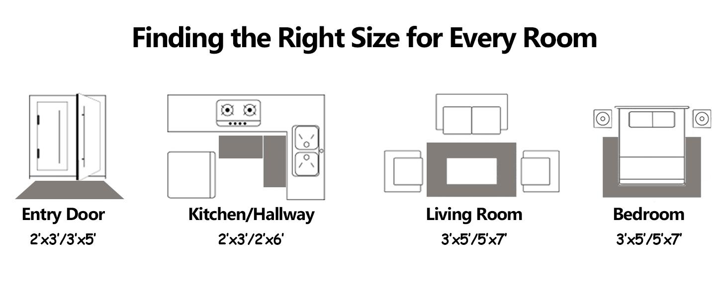 Kitchen Rug Non-Slip Washable, Absorbent Kitchen Mat for Floor, Woven Kitchen Runner Rug with Rubber Backing, Durable Stain Resistant Kitchen Carpet for Sink, Modern Boho Kitchen Decor, Anti-Skid Floor Runner