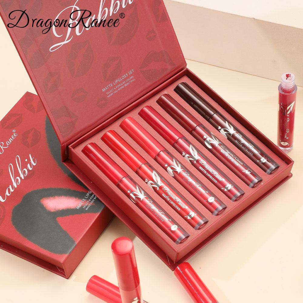 Six-Piece Lip Gloss Gift Box Set, Long-Lasting Matte Liquid Lipstick, High-Pigment Waterproof Lip Stain, Matte Lip Gloss, Lip Products Makeup #GLOBAL PICKS