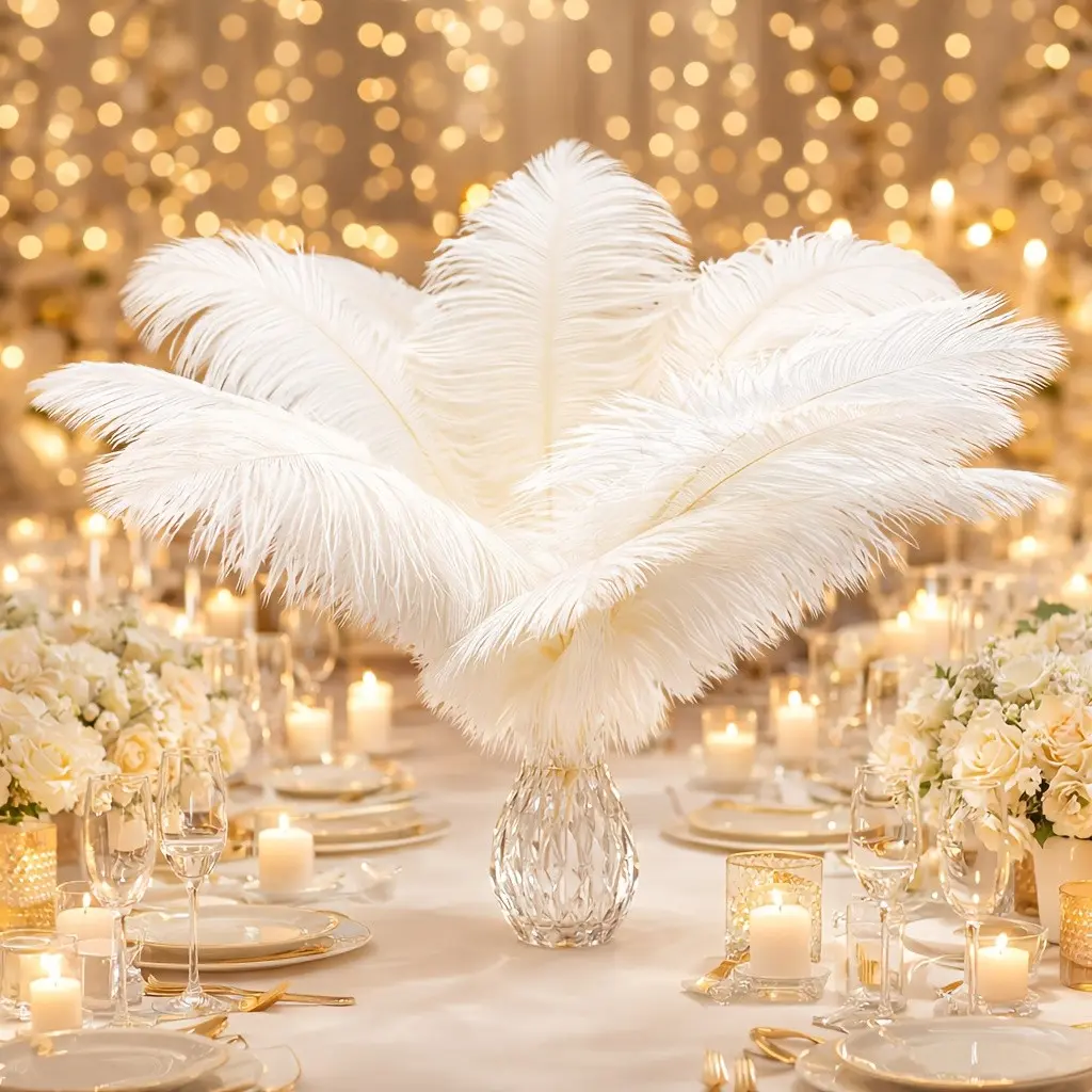 16/20 Artificial Feathers 25-30cm, Soft Feathers for Parties, Table Centerpiece Decor, DIY Craft Supplies, Floral Arrangement Tools