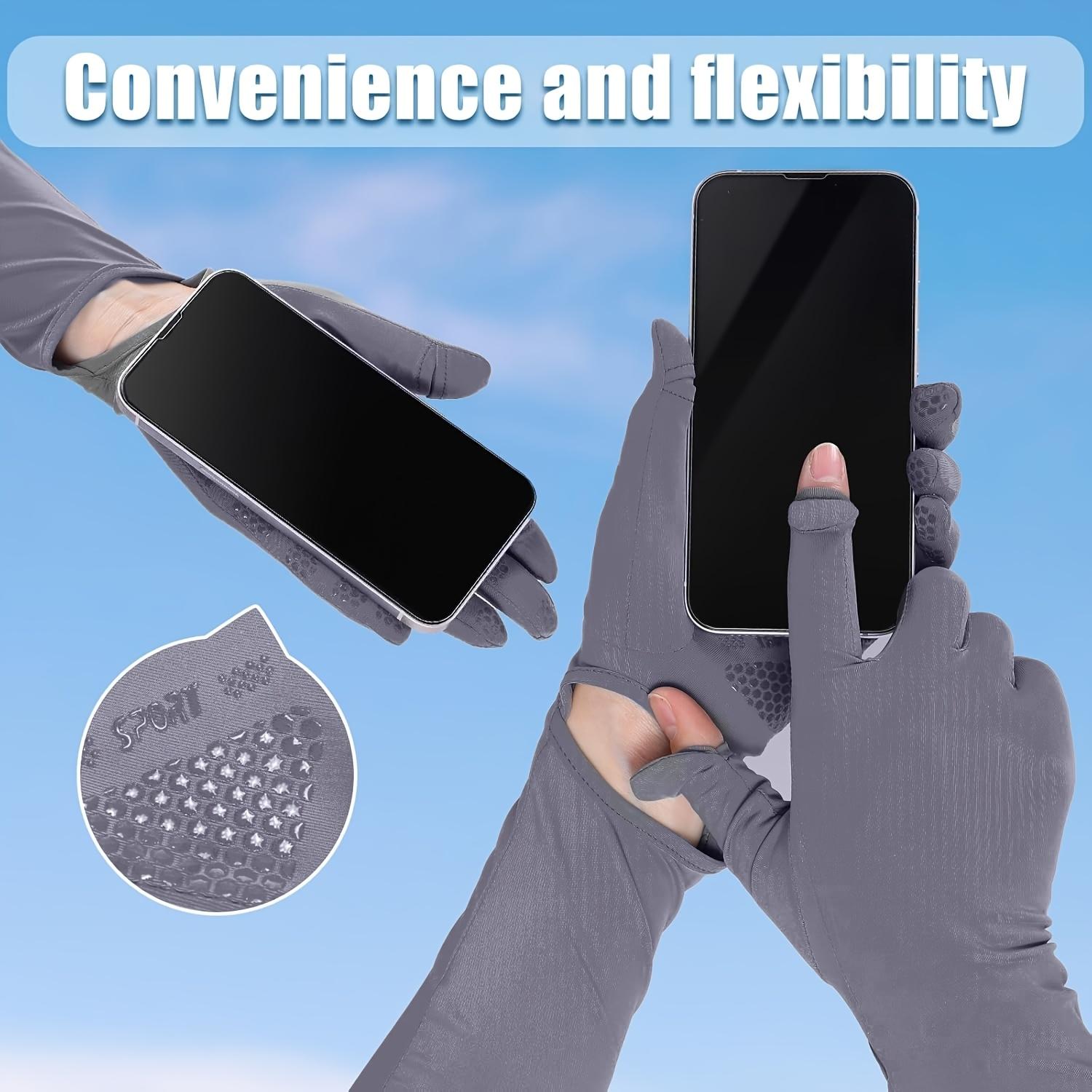 2 Pairs Long Arm Gloves for Men & Women, Touch Screen Compatible, Sunshade Driving Gloves, Motorcycle Riding Gloves, Motorbike Gloves, Breathable & Lightweight, Anti-Slip Grip, Ideal for Outdoor Sports, Cycling, Hiking, Fishing and Daily