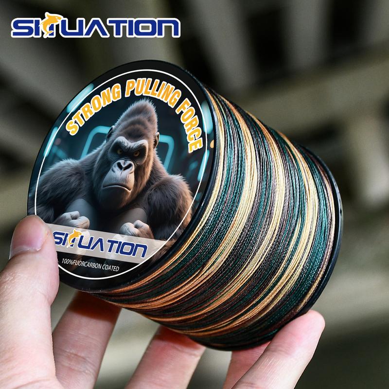 SIIUATIONA 500M-546yds 4X braided PE fishing line, featuring high-visibility color coding, exceptional tensile strength, and durability, ideal for lure fishing and both freshwater and saltwater fishing