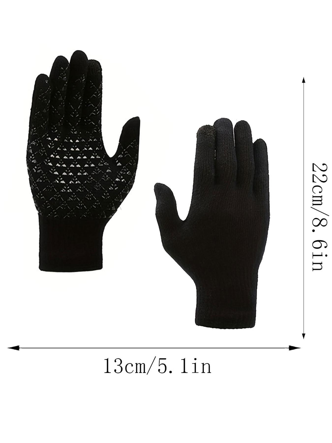 Warm Winter Touchscreen Gloves, Fitted Knit Mitts with Elastic Cuff, Casual Style for Fall & Winter, Unisex Texting Gloves