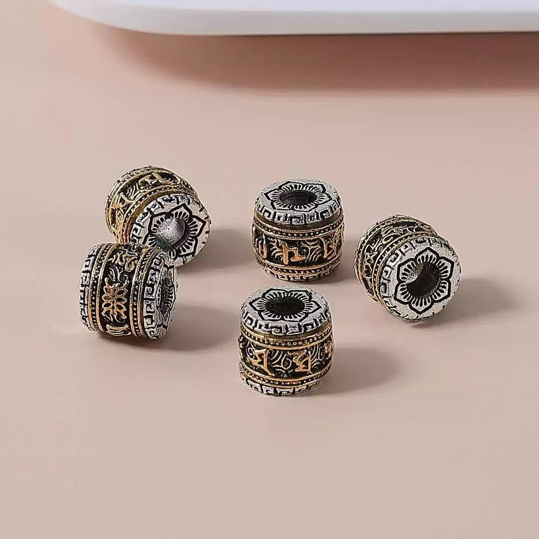 Six-Word Mantra Bead Bracelet, DIY Jewelry Accessories, Feng Shui Beads, Handmade Buddhist Charm, Lucky Symbol Pendant