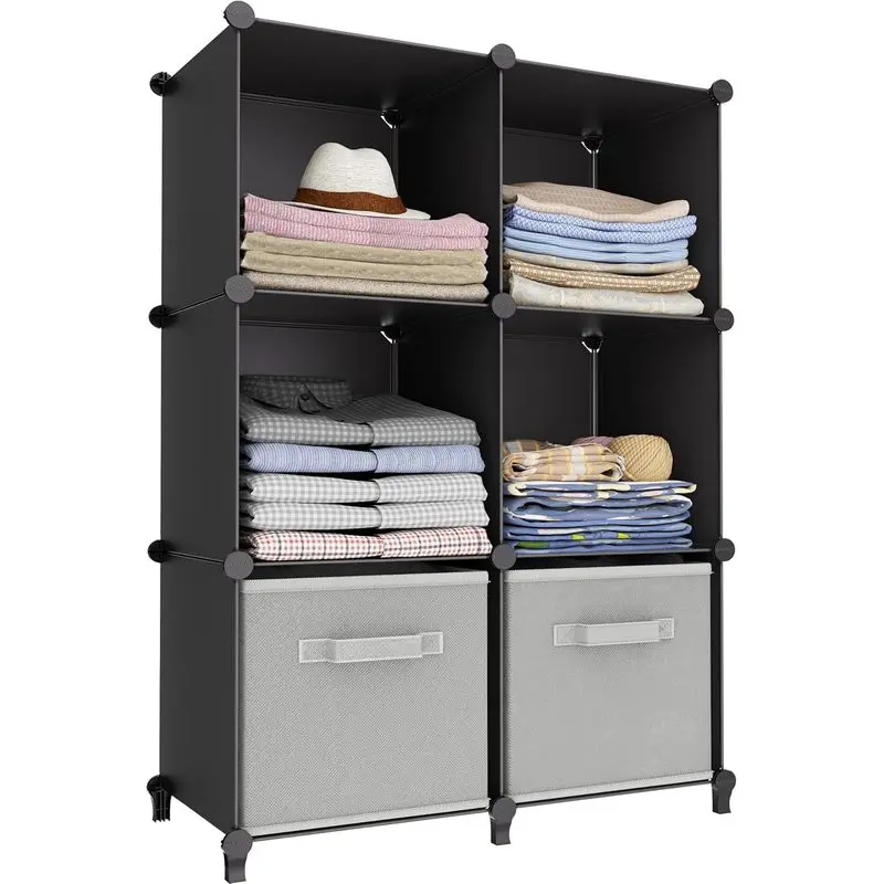 Cube Storage Organizer Modular Closet Organizers and Storage |   6 Cube Clothes Storage, Portable Bathroom Closet organizers and storage, Cubby storage shelf for Book/Bedroom, Livingroom