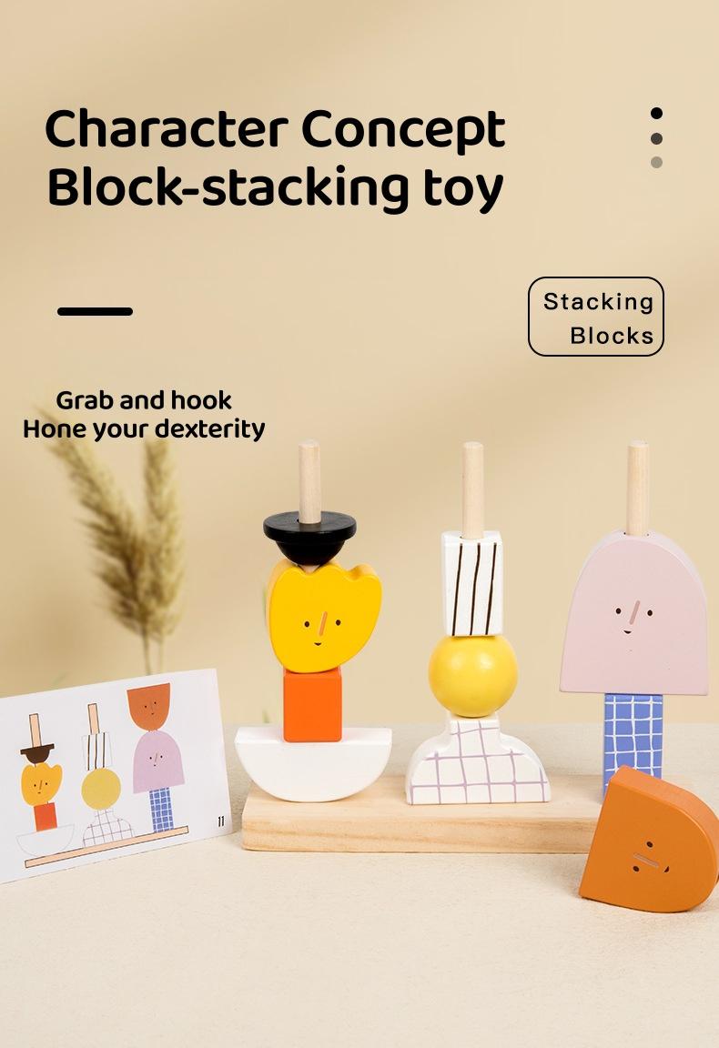 Creative Character Stackable Building Blocks Toy, Shape Assembly Artistic Training, Baby Art Enlightenment Super Fun