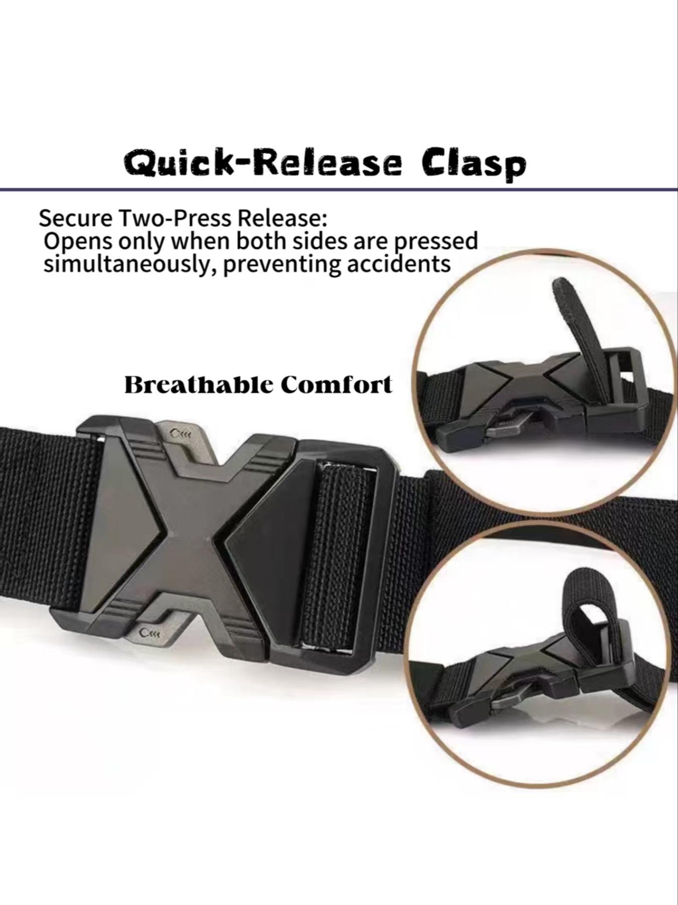 Men's Tactical Belt, Multifunctional Military Quick Release Buckle, Sports Canvas Waistband, Suitable for Daily Commute and Training Wear