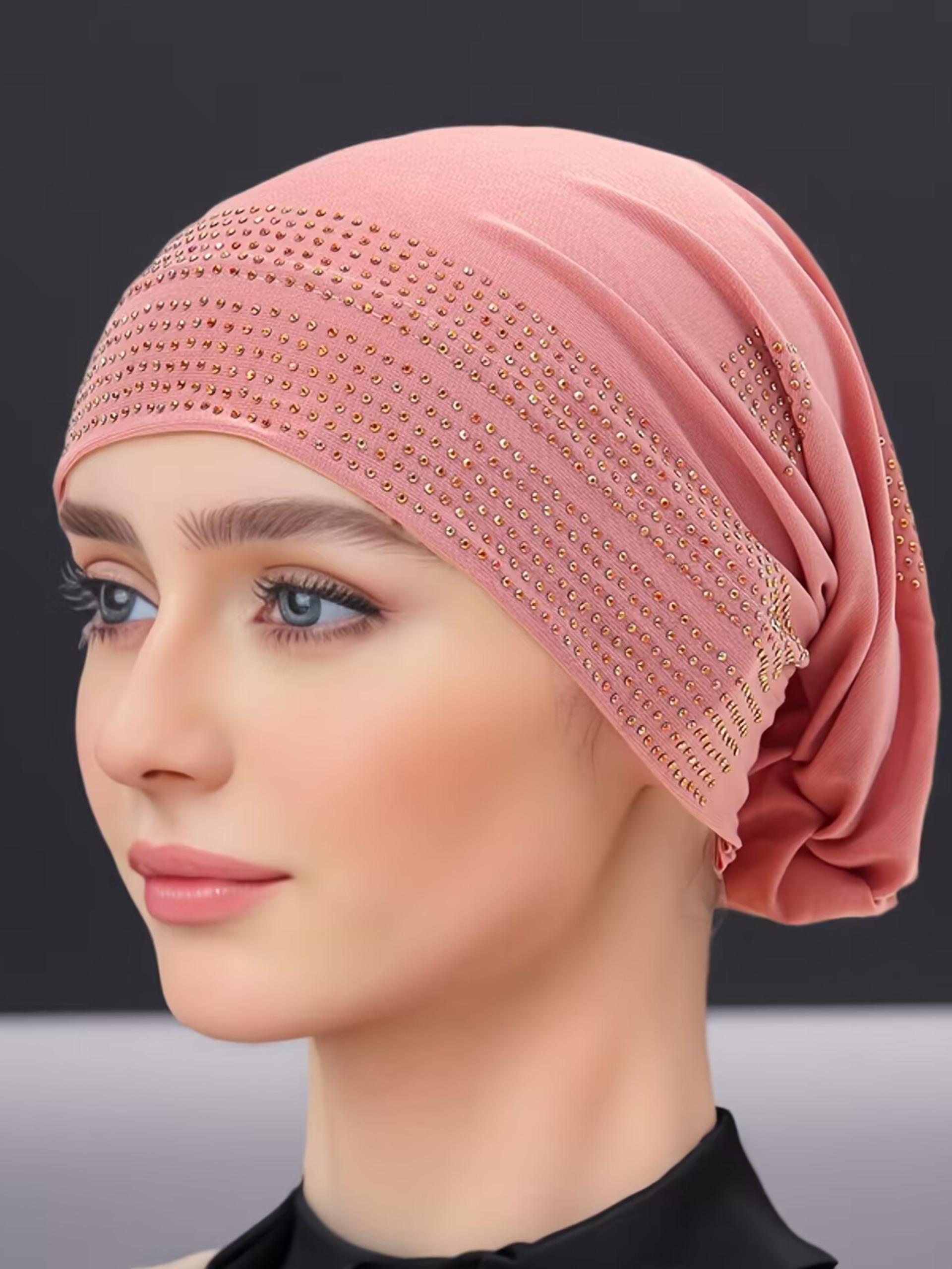 Women's Solid Color Hijab Balaclava, Breathable & Comfortable, Loose-Fit Turban Cap, Ideal for Sports, Yoga, Fitness, Fashion