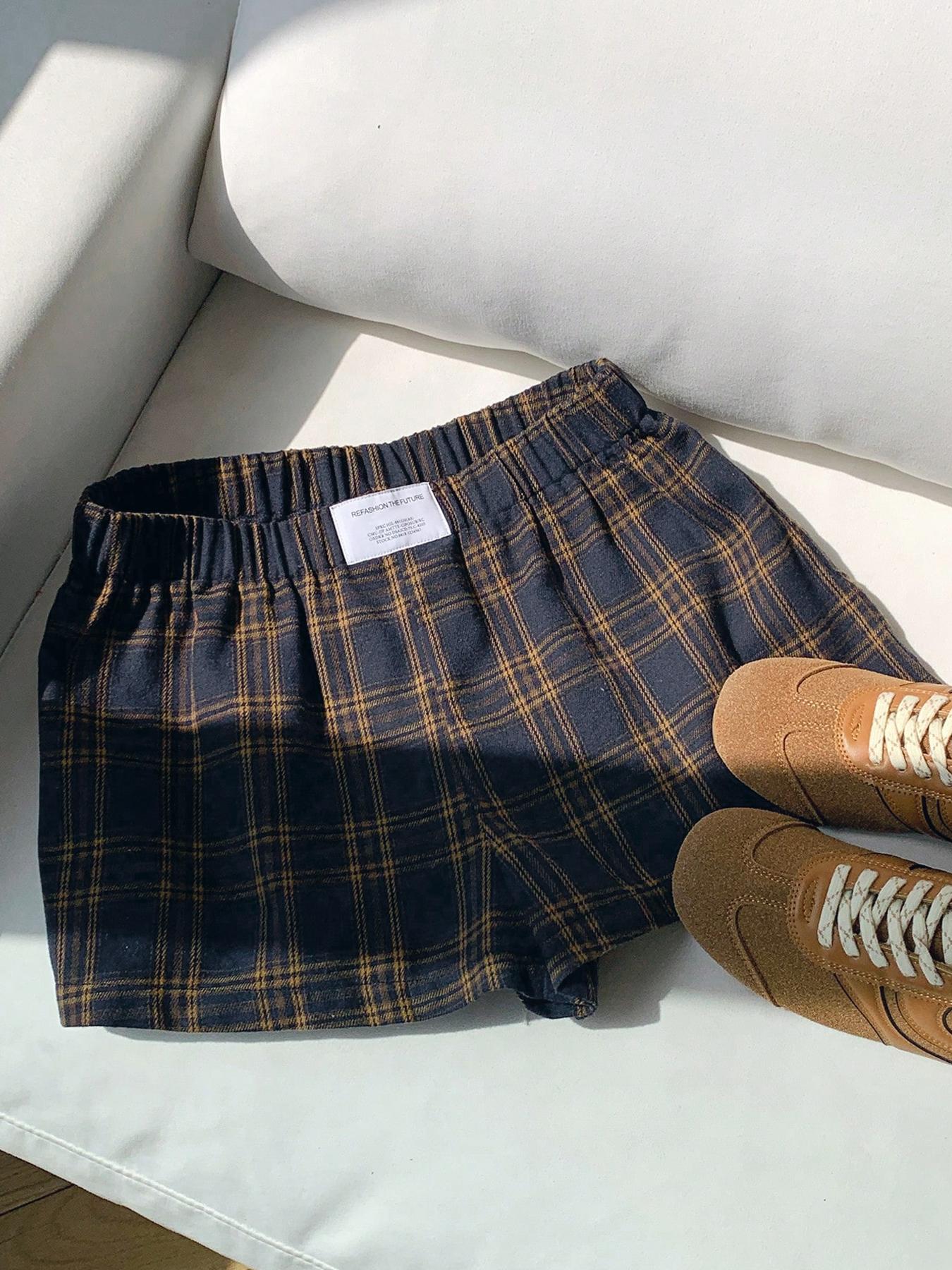 Women's summer casual everyday fashionable and cute plaid shorts Bottom