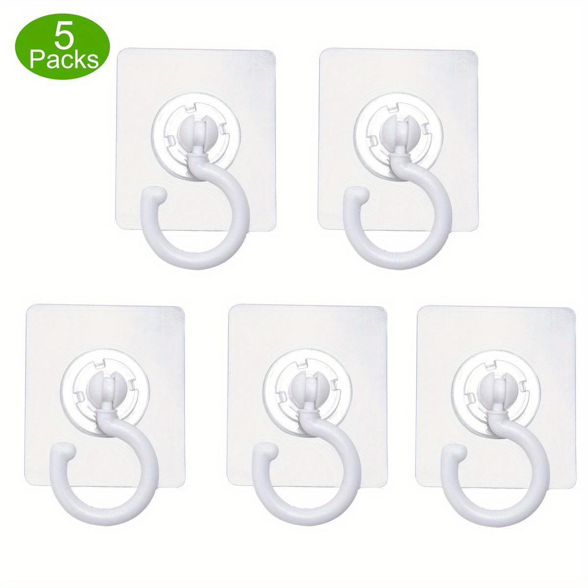 [No Drill] Rotatable Adhesive Ceiling Hooks | 5pcs | Plastic | No Drill, Easy Install | Home & Garden Decor, Hanging Plant Hooks, Plant Hangers | Modern | Self Adhesive Hooks