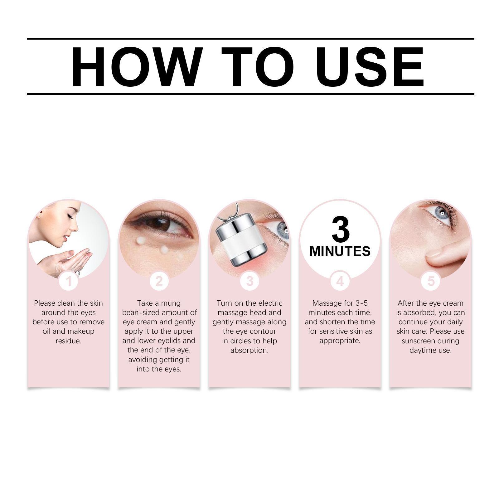 Electric Eye Massage Essence Cream Balm Moisturizer for Dark Circles, Reduces Fine Lines, Caffeine Infused Hydrating Moisturizing Eye Care for Firmness and Hydration