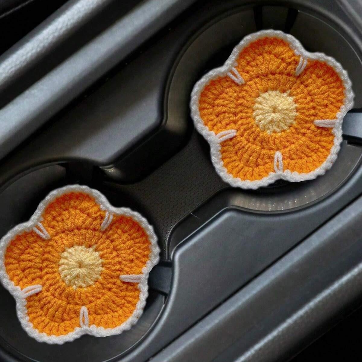 Vintage Floral Crochet Coasters, Heat Resistant Table Mats, Round Place Mats, Home Decor for Kitchen, Coffee Table, Restaurant, Bar