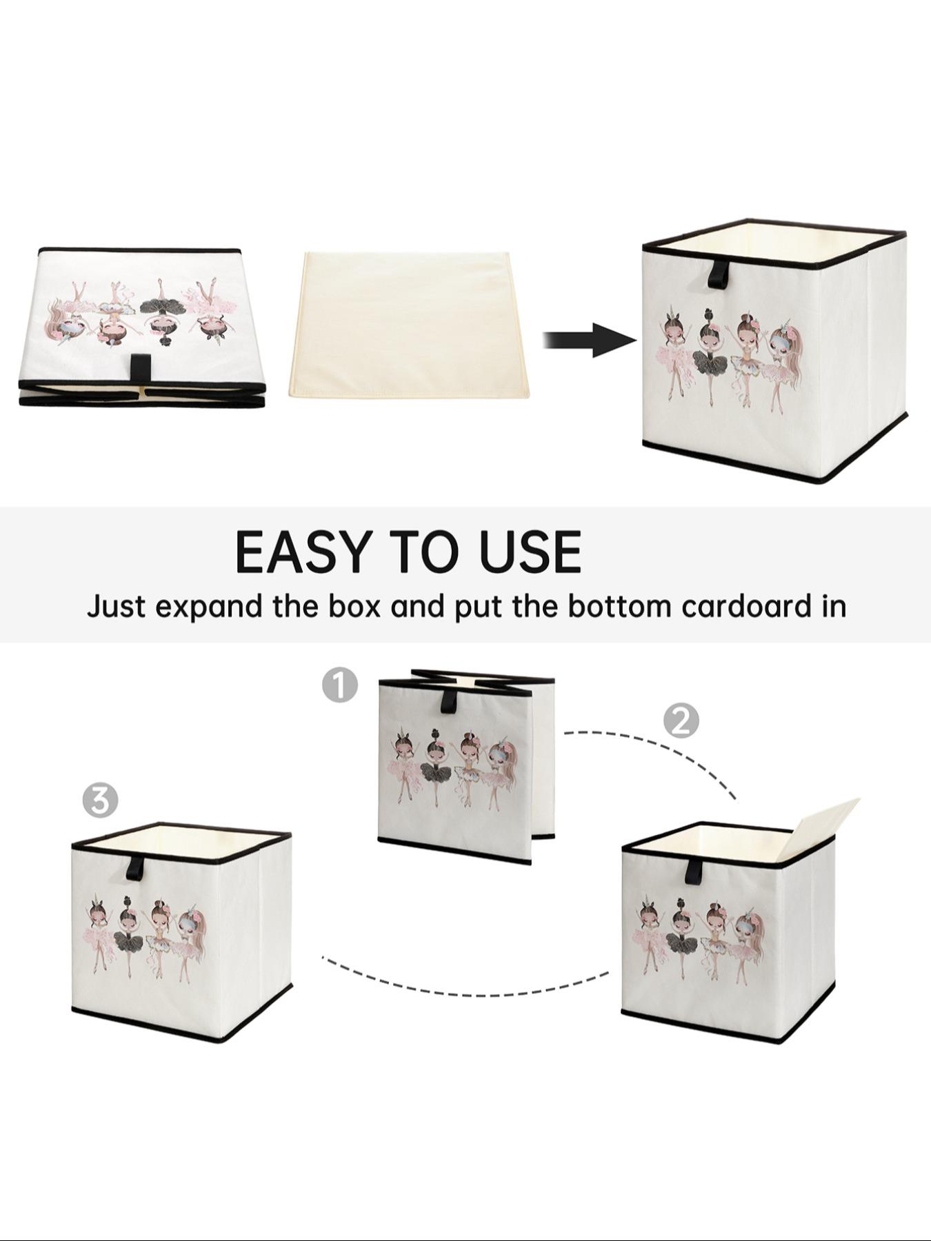 Dancing Girls Print Open Storage Box, Stackable Drawer Organizer, Durable Multi-Functional Design for Home Dorm Room Organization