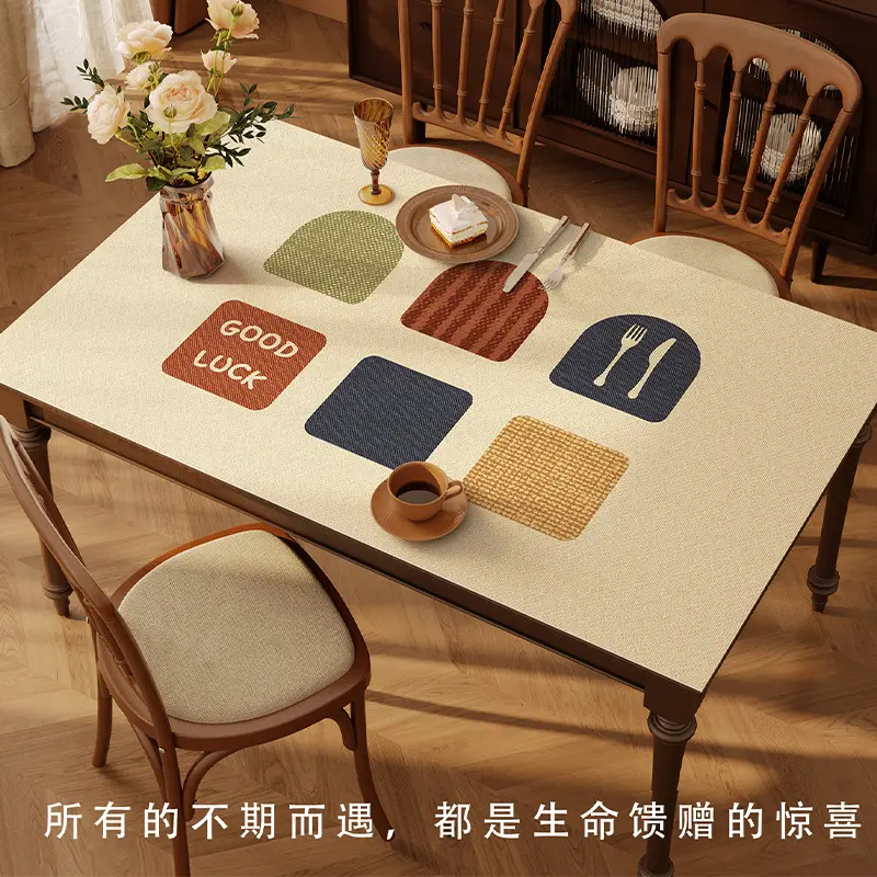 Waterproof table mat, oil-resistant desktop protective pad, washable and wipeable countertop mat, entryway coffee mat