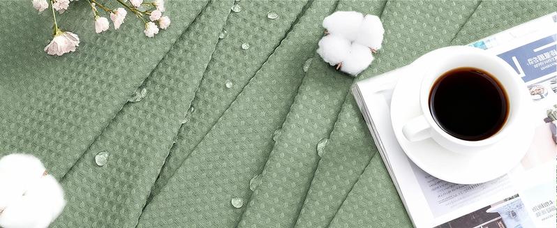 Inovaday Sage Green Shower Curtain - Waffle Textured Waterproof Thickened Luxury Shower Curtain for Bathroom, Luxury Bath Curtains Set with 12 Metal Hooks