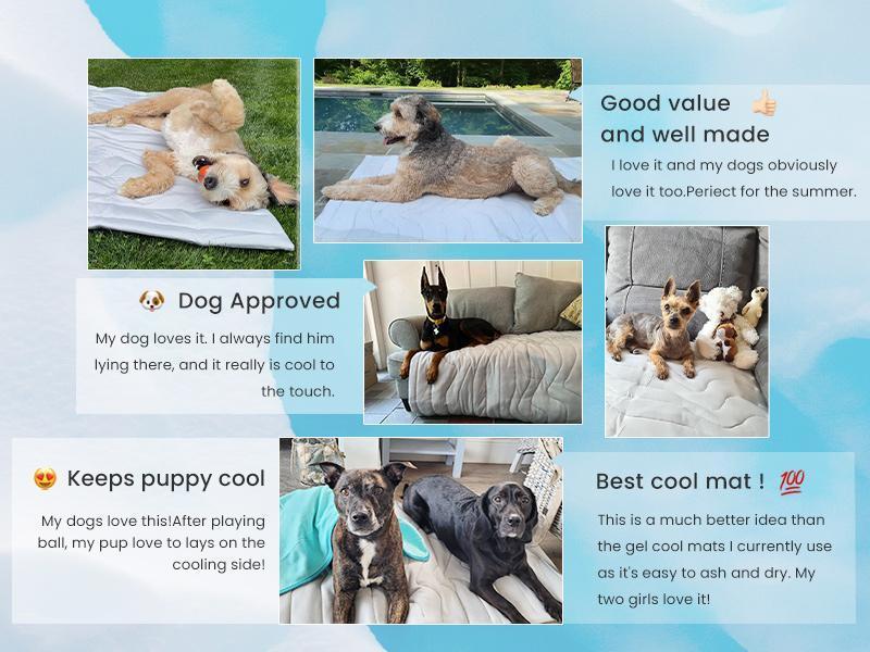 Vagascape cooling pet Mat, Eco-friendly Cooling Pad for Large Dog, Pet Cooling Mats for Dog bed and Cat house, Use in Crate, Tunk, Camping,  Portable, Machine Washable, Durable, Without Gel, Outdoorfun