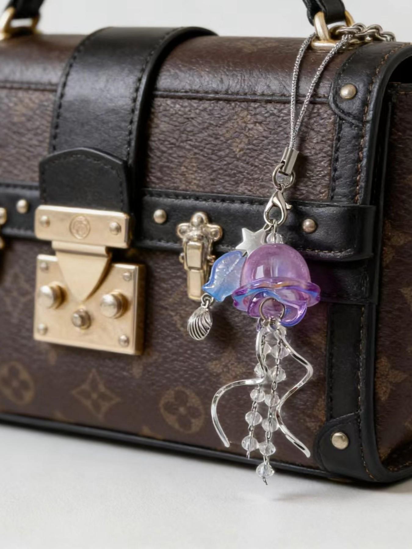 Jellyfish Design Keychain, Cute Clear Phone Chain, Stylish Keychain, Fashionable Keychain for Women & Men, Trendy All-match & Exquisite Keychain for Birthday Gift, Keychain Pendant