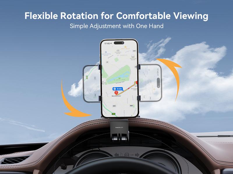 Universal Car Phone Holder Mount,360 Degrees Rotation Dashboard Phone Holder [Upgrade Clip Never Fall],car Phone Mount for iPhone,Samsung,Google,Nokia,and  4-7 inch Smartphones