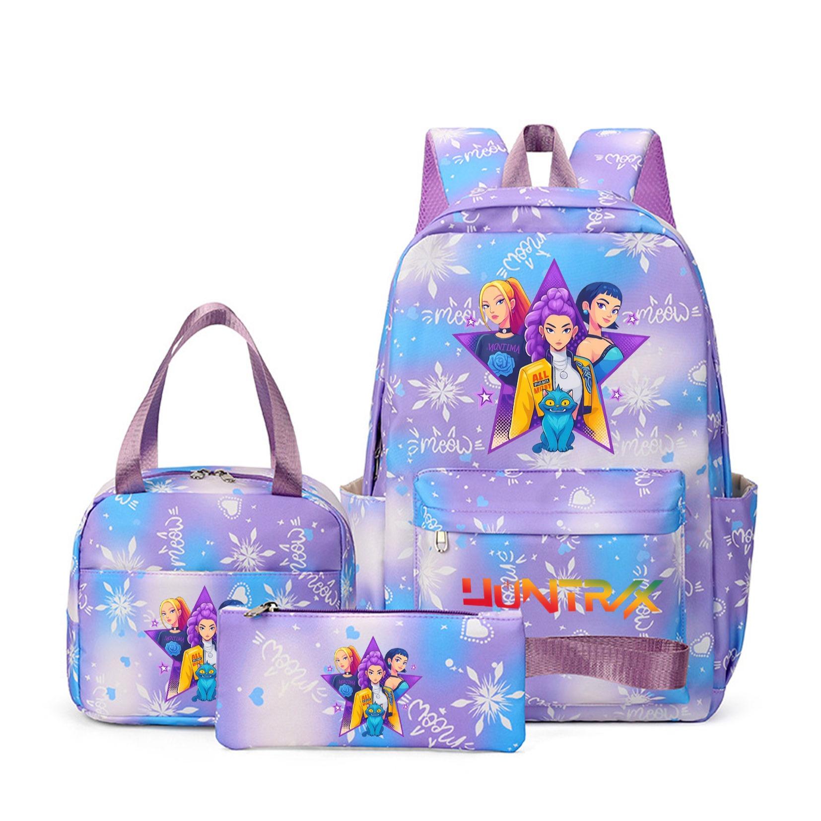 3pc Snowflake Backpack Set, Christmas Theme, High-Definition Print, Unisex Casual Bag, Multiple Scenarios, Durable & Stylish Design, School Backpacks