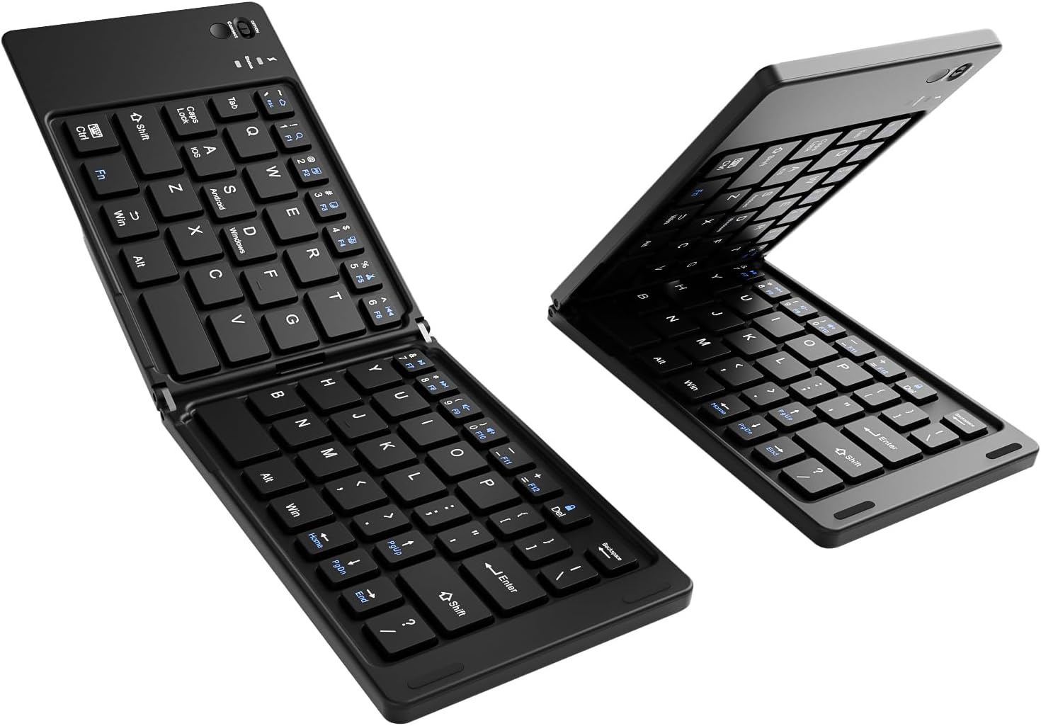 Foldable Wireless Bluetooth Keyboard, Pocket-Sized Travel Folding Keyboard for iPad, iPhone, Smartphone, Tablet and Laptop