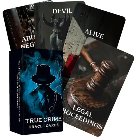 True Crime Oracle Deck, 80pcs/box Tarot Cards for Beginners, Party Game Cards Divination Tarot Cards, Psychological Cards, Boxed Tarot Cards for Friends Family Party, Conversation Cards, Cards Games