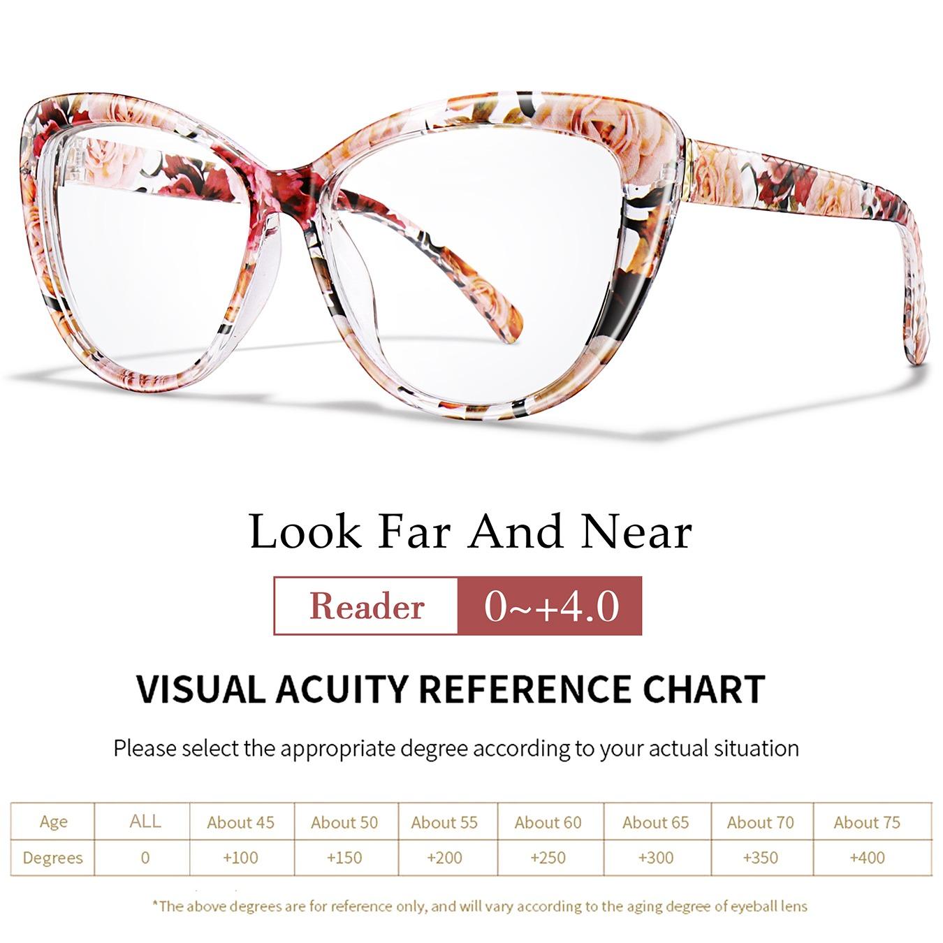 Fashion Cat Eye Reading Glasses with Case and Gift Packaging, Unisex PC Frame, Fda Registered, Single Pack, Reading Eyeglasses, Stylish Old Age Eyewear