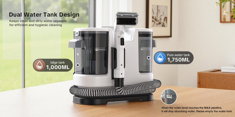 NEW Upgraded Heated Portable Spot Cleaner | Powerful Suction for Carpets, Upholstery, Car Interiors & Sofa