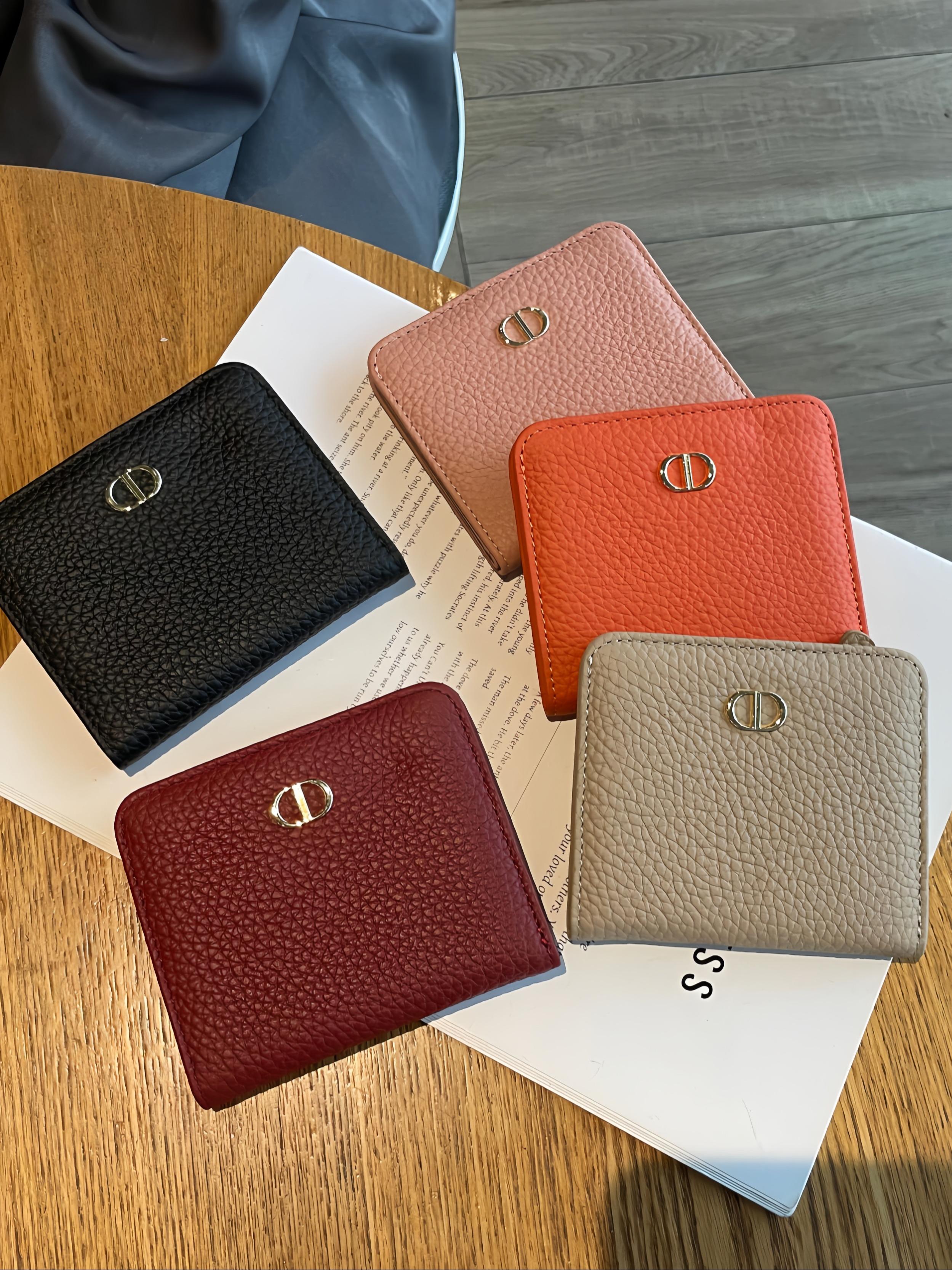 Women's Leather Wallet, Short Design, Genuine Cowhide, Ultra-Thin, Minimalist Style, Multi-Functional Foldable Coin Purse