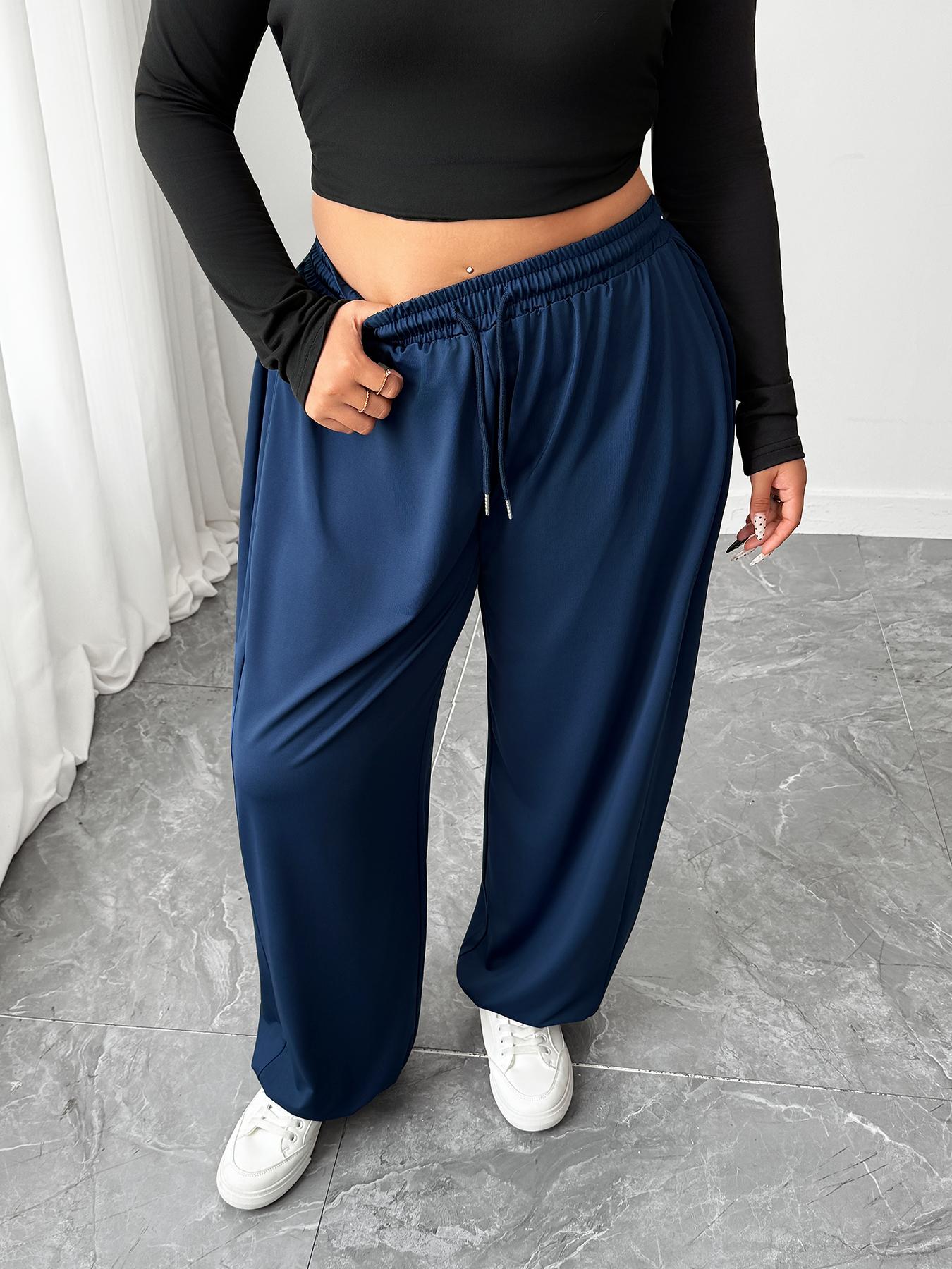 Women's High-Waisted Casual Pants, Stretchy Loose-Fit Ankle-Length Trousers for All Seasons, Gym & Outdoor Activities