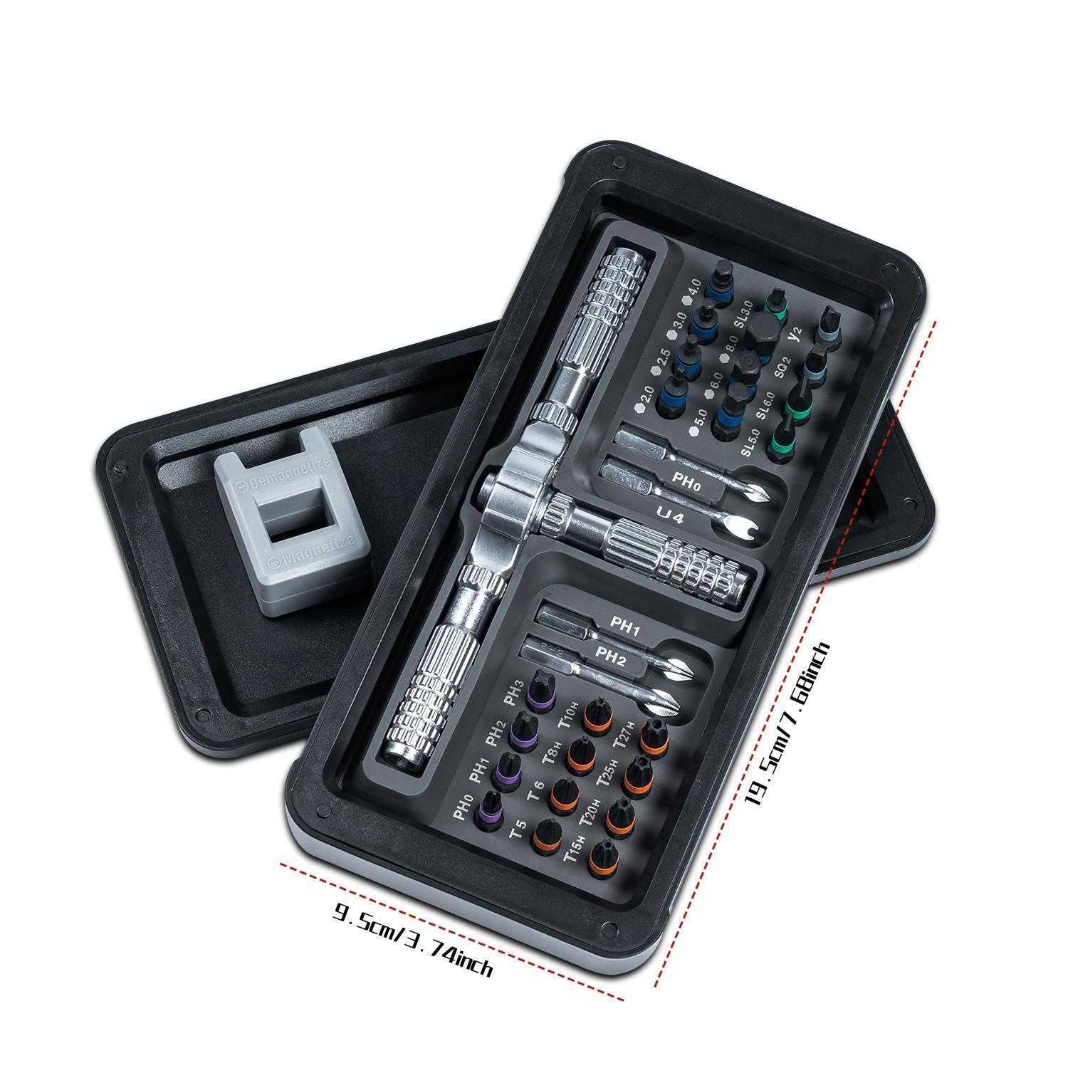 30-In-1 Multi-Function Ratchet Screwdriver Set, High Torque Powerful Output, Professional Home Repair Tools, Durable Design