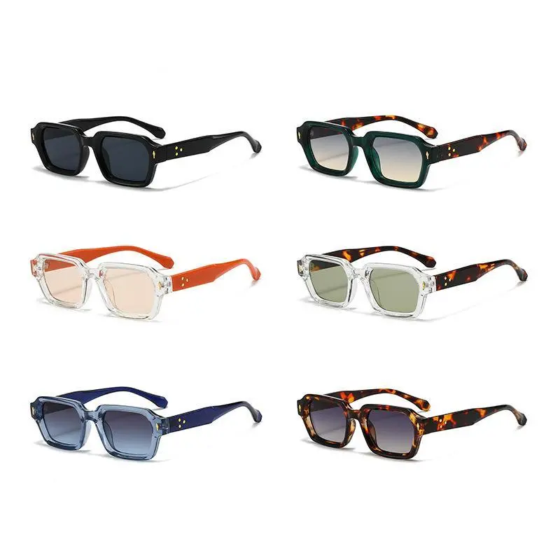 Unisex Polarized Sunglasses - TR90 Nylon, Lightweight, Retro Color Block, UV Protected, Stylish Accessories, Trending Glasses, 1 Size for Daily Wear, Driving, One Size