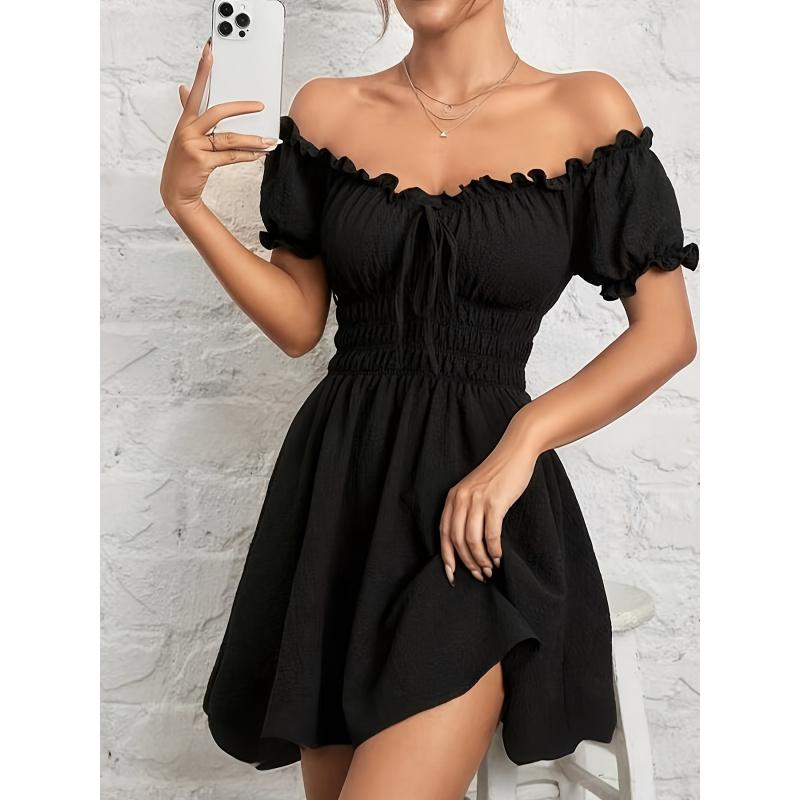 New Women'S Summer Casual Elegant Waist-Tie Dress